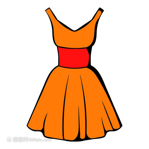 卡通風格連衣裙矢量圖